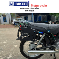 Boîtes arrière de moto en acier inoxydable authentiques MBiker Ph Kin WIN avec supports latéraux, garantie 1 an, fabriquées au Vietnam