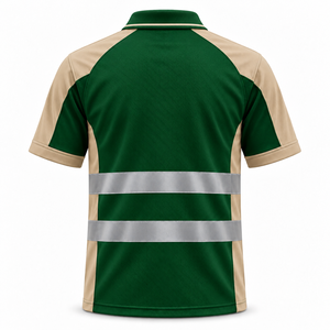 Camiseta Polo Reflectante para Hombre, Personalizada con Logotipo, Impresión en Serigrafía, Algodón Transpirable, Manga Corta, Paneles Raglán, Ropa de Trabajo - Product Image 2