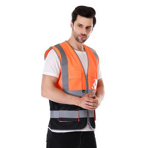 Chaleco de seguridad reflectante de alta visibilidad con 5 puntos de liberación rápida, ANSI Clase 2, transpirable, con bolsillos de malla y cierre de velcro - Product Image 3