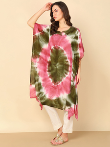 High Quality Designer Rayon <b>Kaftan</b> Tie Dyed Solid <b>Summer</b> Daily Wear Regular Fit O-Neck Best Price by Supplier - Product Image 6