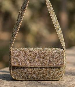 Trendy <b>Seed</b> Beaded <b>Storage</b> Bag Women Shoulder Bag Evening Handbag Fashion Clutch Purse Embroidery Party Wedding Bridal Tote Bag - Product Image 5
