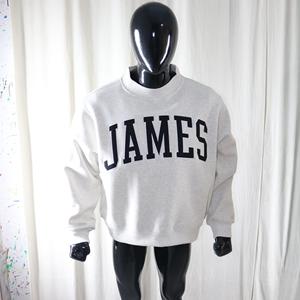 เสื้อสเวตเชิ้ตทรงบ็อกซี่ แบรนด์ JAMES รุ่น Mock Neck 450 GSM ปักชื่อแบบ Applique ผ้าฝ้ายฟลีซเฟรนช์เทอร์รี่ 100% - Product Image 2