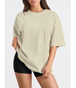Nueva Colección de Camisetas de Mujer 100% Algodón, Manga Corta, Cuello Redondo, Hombros Caídos, Estilo Holgado, Casual, Transpirable, Bangladesh - Product Image 2