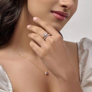 Anillo de Diamante Ovalado de 1.00 Quilates Cultivado en Laboratorio con Piedras Decorativas Redondas, Joyería Nupcial de Oro de Lujo para Exportación al por Mayor - Product Image 5