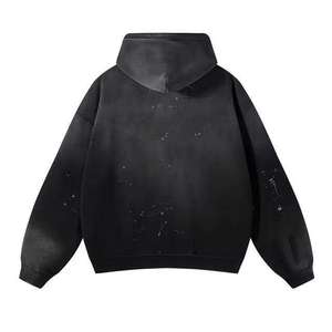 <b>Top</b> Selling Winter Men's Acid Washed <b>Distressed</b> Hoodies Long Sleeve 100% Cotton Embroidered OEM Wholesale - Product Image 6