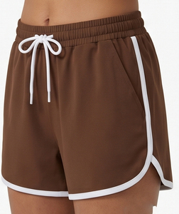 Ensemble short et veste coupe-vent décontracté pour femme, couleur unie, printemps / 100% polyester/nylon, fermeture à cordon, imperméable, coupe-vent - Product Image 6
