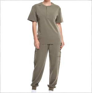 Fashionable Unisex Medical Nursing Custom Logo 2-Piece Hospital <b>Scrub</b> Tops Jogger <b>Uniform</b> Sets Polyester Dobby Fabric - Product Image 6
