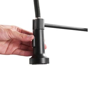 Rubinetto da Cucina Commerciale Monocomando Nero con Doccetta Estraibile per Lavello - Product Image 1