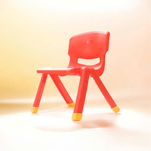 Red Plastic School <b>Chair</b> for Children Durable Lightweight <b>Stackable</b> Outdoor Minimalist Design Tapered Legs Solid Back Commercial - Product Image 1