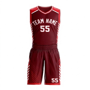 Uniforme de Baloncesto Juvenil, Conjunto de Jersey con Cuello en V y Malla Transpirable para Partidos de la Liga Escolar de Baloncesto - Product Image 1