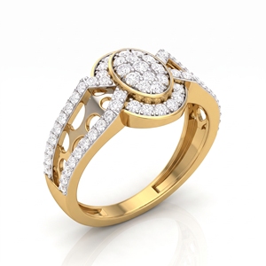 Bague de fiançailles et de mariage Eliena personnalisée en or massif 14 carats avec diamant de laboratoire pour femme - Cadeau d'anniversaire tendance - Product Image 3