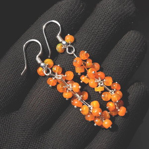 Boucles d'oreilles en opale d'Éthiopie naturelle, argent 925, perles multicolores - Product Image 2