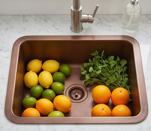 Évier de cuisine encastré simple de qualité supérieure, finition cuivre mat, surface facile à nettoyer, design rustique - Product Image 5