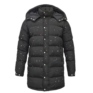 Veste d'hiver personnalisée pour homme, longue, imperméable, coupe-vent, en duvet, avec capuche, chaude, isolée, en toile, fermeture éclair, parka OEM - Product Image 1