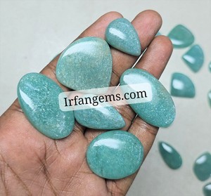 Lot en gros de cabochons d'amazonite 100% naturelle et éclatante, pierres pour la fabrication de bijoux en amazonite, lot en vrac de cristaux d'amazonite faits à la main - Product Image 3
