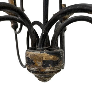Fabulous Vintage Iron Chandelier Circle Shape <b>Lighting</b> <b>Fixture</b> Ceiling Decorations Black Metal Spiral Design - Product Image 5