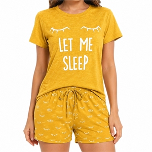 Women Cotton Pajama Shorts Set Casual Sleepwear Soft Comfort Relaxed <b>Sleep</b> Breathable Fabric Lightweight Feel Everyday Lounge - Product Image 1