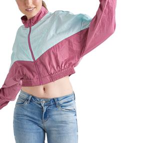 Chaqueta cortavientos de manga larga para correr al aire libre para mujer, chaqueta cortavientos de secado rápido con cuello levantado, ropa deportiva con cremallera - Product Image 4