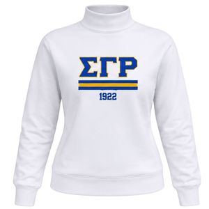 Sudadera de Cuello Alto para Mujer Sigma Gamma Rho, Blanca, Personalizada, Sudadera Universitaria Griega, Manga Larga, Estilo Casual Urbano - Product Image 1