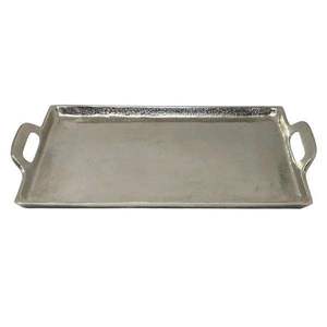 Bandeja plateada, bandeja antigua, bandeja vintage para servir, bandeja metálica para servir, bandeja grabada, bandeja decorativa, bandeja ovalada, bandeja ornamentada, bandeja plateada - Product Image 2