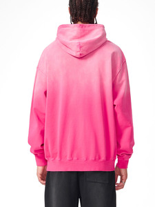 <b>Men</b> Regular Fit Hooded Sweatshirt Striped <b>Pink</b> Cotton Fleece Embroidered Casual Pullover with Pocket Autumn Wear - Product Image 4