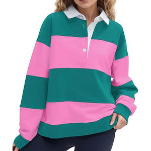 Polo Oversize Personalizado al por Mayor, Color Sólido, Transpirable, Ropa de Verano, Camiseta Polo Oversize para Mujer - Product Image 1