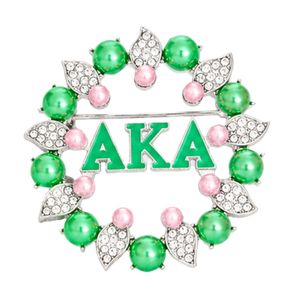 Pink Green Pearl Round Brooch Women Fashion Jewelry Crystal Beaded <b>Pin</b> Elegant Decorative Accessory Gift for Events Party Wear - Product Image 4
