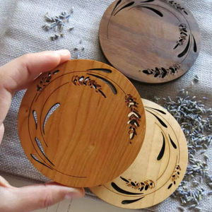 Sous-verres en bois gravés au laser personnalisés pour la promotion de la marque d'entreprise, les événements promotionnels et le marché des cadeaux d'affaires - Product Image 1