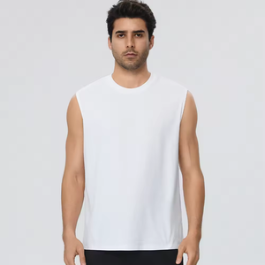 Débardeur de sport uni pour homme, léger, respirant, tricoté, séchage rapide, extensible, vente en gros d'usine - Product Image 1