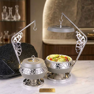 Casserole ronde en métal de style arabe et luxueux, avec couvercle en dôme poli, design chinois traditionnel, récipient isotherme pour aliments. - Product Image 6