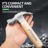 Marteau de machiniste personnalisé de 8 oz, multi-usages, à angle droit, de haute qualité, avec manche en bois, poignée ergonomique et tête hexagonale en acier