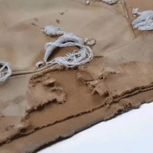 Vente en gros de sweats à capuche surdimensionnés pour hommes et femmes, de haute qualité, effet délavé, design déchiré, style sport décontracté, 100% coton, printemps - Product Image 3