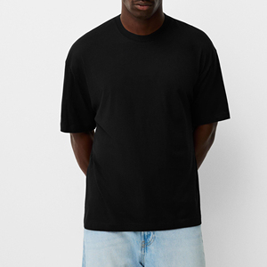 T-shirts courts coupe boxy personnalisés pour un look tendance – T-shirts classiques en coton épais à manches courtes et col rond pour hommes - Product Image 4