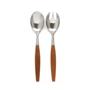 Cuillère plaquée argent pour banquet de mariage en acier inoxydable de luxe avec manche en argent cuillère et fourchette serveurs à salade et à soupe - Product Image 3