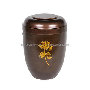 Urnes funéraires en métal de style européen de qualité supérieure, urne commémorative décorative, sculpture de feuilles, imperméable, personnalisable, urne humaine - Product Image 6