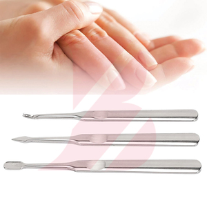 Pousse-cuticules et coupe-cuticules, 3 pièces, en acier inoxydable, professionnel, pour manucure - Product Image 5