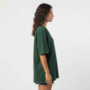 Women's Green <b>V</b>-<b>Neck</b> <b>T</b>-<b>Shirt</b> Short Sleeve Loose Fit 100% Cotton Casual Jersey Print Logo Top - Product Image 4
