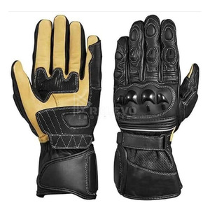Gants de moto ergonomiques en cuir de chèvre, antidérapants, respirants, pour la protection en conduite, vente en gros - Product Image 1