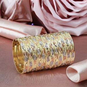 ขายส่งกำไลชุบทอง3โทนเครื่องประดับแฟชั่นกำไลหลายสีทองกำไลข้อมือสามสีเครื่องประดับ3โทน - Product Image 4