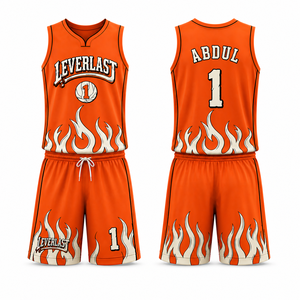 Ensemble d'uniformes de basketball personnalisés sublimés, maillot et short d'équipe, 100 % polyester, tissu respirant en maille, grande taille, unisexe, OEM - Product Image 2