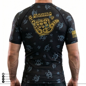 Wholesale RashGuard Custom Sublimation <b>Print</b> Polyester Spandex Flatlock Seams BJJ MMA <b>Surfing</b> Long Sleeve Compression Shirt - Product Image 2