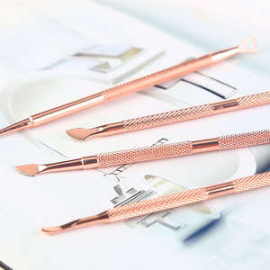 Professional High Quality Disposable Stainless Steel <b>Colourful</b> Nail Cuticle Pusher 4pcs One <b>Set</b> Dual Head Multifunctional - Product Image 4