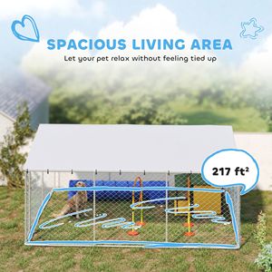Cuccia per Cani da Esterno 4,5m x 4,5m x 2,1m per Cani di Piccola, Media e Grande Taglia con Tetto Impermeabile, Cuccia e Arredamento per Animali Domestici Argento - Product Image 5