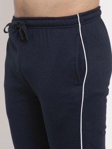 Men Navy Blue White Color Block Full Zip Hoodie Tracksuit Two Piece Set Double Sleeve Stripe Side Stripe <b>Jogger</b> Casual Sui - Product Image 4