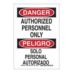 Señal de Peligro Bilingüe - Duradera, en Inglés/Español, para Áreas de Acceso Restringido - Product Image 1