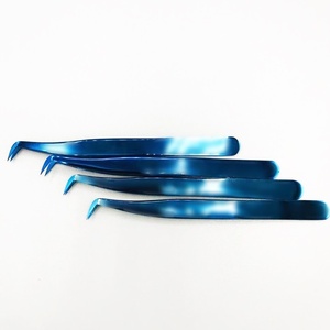 Pinzas para Extensión de Pestañas RMI, Color Azul Plasma, Agarre Liso, Acero Inoxidable, 10 mm, Antiestáticas, Juego de 9 Puntas Diferentes - Product Image 5