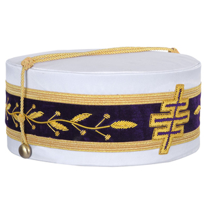 Gorra de la Orden de la Corona Escocesa de 32.º Grado, Nueva, de Alta Calidad, Seda Roja, MOQ Bajo, Servicio OEM, Gorras Masónicas - Product Image 5