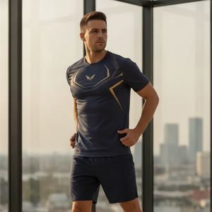 T-shirt d'entraînement léger et respirant anti-boulochage, vêtements de sport pour la gym, tenue d'entraînement, étiquette personnalisée, grandes tailles pour hommes - Product Image 4