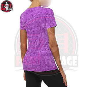 Camisetas de Algodón Estampadas Personalizadas en Color Morado, Precio de Fábrica, Producto Popular, Crea Tu Propio Diseño, Tallas Grandes para Mujer, Corte Regular - Product Image 3