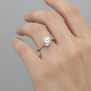 Bague de fiançailles solitaire à pointe de boussole plaquée or rose |   pour bague en diamant cultivé en laboratoire certifié |   Bague de fiançailles minimaliste - Product Image 4